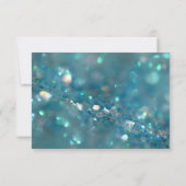 Elegant chic classy blue glitter Wedding RSVP Kaar (Achterkant)