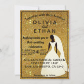 Elegant chic classy rustic gold Wedding Invitation Kaart (Voorkant)