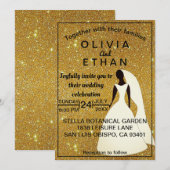 Elegant chic classy rustic gold Wedding Invitation Kaart (Voorkant / Achterkant)