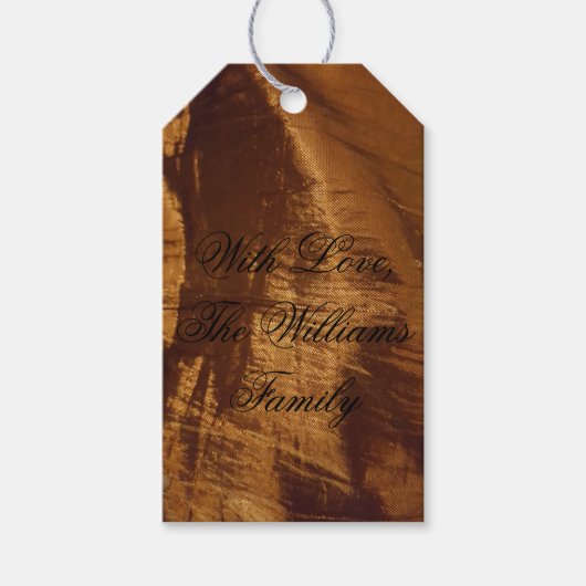 Elegant Chic Copper Brown Festive Cadeaulabel (Voorkant)