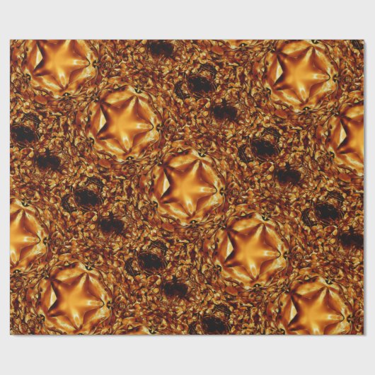 Elegant Chic Copper Gold Kerstster Cadeaupapier (Vlak)