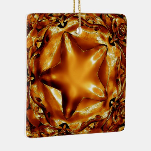 Elegant Chic Copper Gold Kerstster Keramisch Ornament (Rechts)