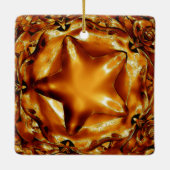 Elegant Chic Copper Gold Kerstster Keramisch Ornament (Achterkant)