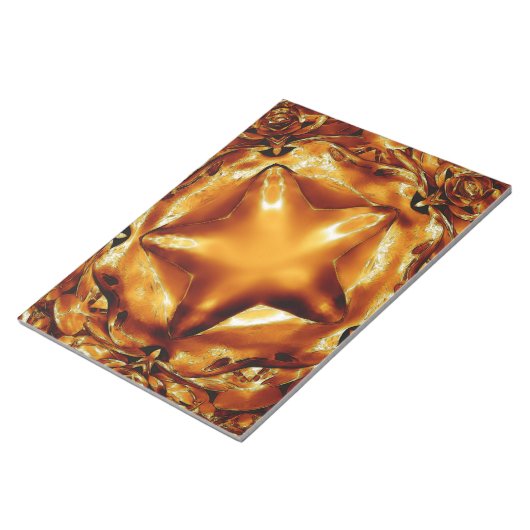Elegant Chic Copper Gold Kerstster Notitieblok (Schuin)