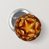 Elegant Chic Copper Gold Kerstster Ronde Button 5,7 Cm (Voorkant /achterkant)