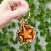 Elegant Chic Copper Gold Kerstster Sleutelhanger (Hand)