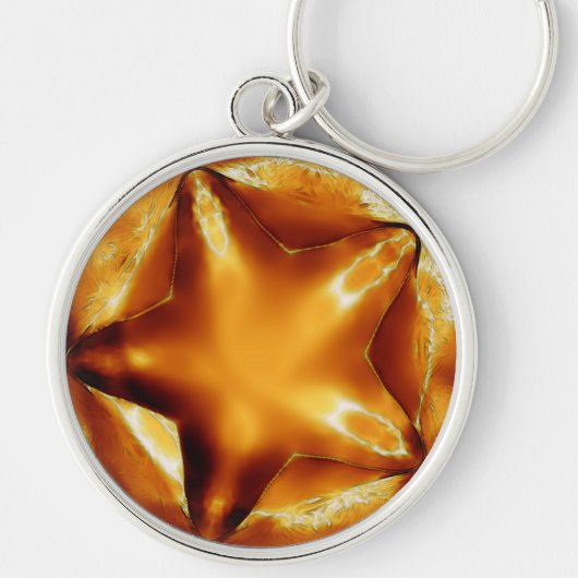 Elegant Chic Copper Gold Kerstster Sleutelhanger (Voorkant)