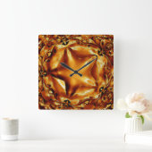 Elegant Chic Copper Gold Kerstster Vierkante Klok (Huis)