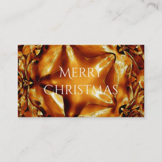 Elegant Chic Copper Gold Kerstster Visitekaartje (Voorkant)