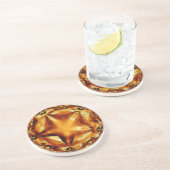 Elegant Chic Copper Gold Kerstster Zandsteen Onderzetter (Zijkant)