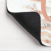 Elegant Chic Copper Roos Gold Marble Monogram Muismat (Hoek)