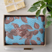 Elegant Chic Copper Roos op blauw Tissuepapier (Geschenk)