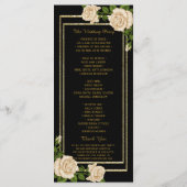 Elegant Chic Corner Ivory Rozen Wedding Programme Programmakaart (Achterkant)