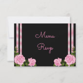 Elegant chic Corner Rose Bouquet Menu RSVP (Voorkant)