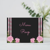 Elegant chic Corner Rose Bouquet Menu RSVP (Staand voorkant)