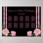 Elegant Chic Corner Rose Bouquet Seating Chart Poster (Voorkant)