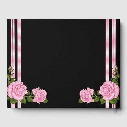 Elegant Chic Corner Rose Bouquet Wedding Gastenboek (Achterkant)