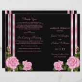 Elegant Chic Corner Rose Bouquet Wedding Programme (Voorkant / Achterkant)