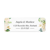 Elegant Chic Cream Gold Botanical Floral Etiket (Voorkant)
