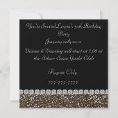 ELEGANT CHIC CUSTOM 50th Birthday Invitation BLING Kaart (Achterkant)