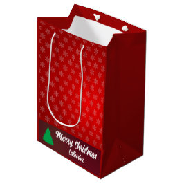 Elegant Chic Cute Modern Festive Red and Green Medium Cadeauzakje