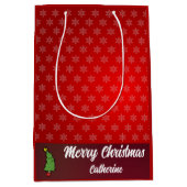 Elegant Chic Cute Modern Festive Red and Green Medium Cadeauzakje (Voorkant)