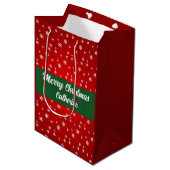 Elegant Chic Cute Modern Festive Red and Green Medium Cadeauzakje (Voorkant Gekanteld)