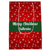 Elegant Chic Cute Modern Festive Red and Green Medium Cadeauzakje (Achterkant)