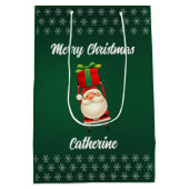 Elegant Chic Cute Modern Festive Red and Green Medium Cadeauzakje (Achterkant)