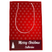 Elegant Chic Cute Modern Festive Red and White Medium Cadeauzakje (Voorkant)