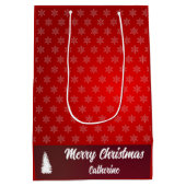 Elegant Chic Cute Modern Festive Red and White Medium Cadeauzakje (Achterkant)