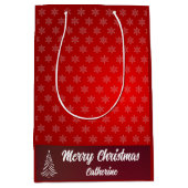 Elegant Chic Cute Modern Festive Red and White Medium Cadeauzakje (Voorkant)