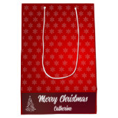 Elegant Chic Cute Modern Festive Red and White Medium Cadeauzakje (Achterkant)