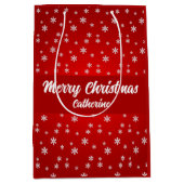 Elegant Chic Cute Modern Festive Red and White Medium Cadeauzakje (Voorkant)
