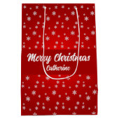 Elegant Chic Cute Modern Festive Red and White Medium Cadeauzakje (Achterkant)