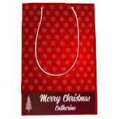 Elegant Chic Cute Modern Festive Red and White Medium Cadeauzakje (Voorkant)