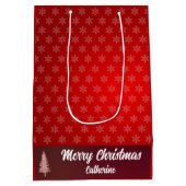 Elegant Chic Cute Modern Festive Red and White Medium Cadeauzakje (Achterkant)