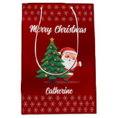 Elegant Chic Cute Modern Festive Red Green Medium Cadeauzakje (Voorkant)