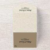 Elegant Chic  Cycling Rustic Wood Wedding All In One Uitnodiging (Buitenkant)