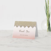 Elegant Chic Damask Bedankkaart (Voorkant)