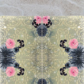 Elegant Chic Damask Butterflies Flowers Tegeltje