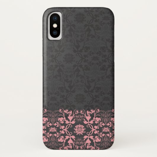 Elegant Chic Damask Lace Florals afgesloten Case-Mate iPhone Case (Achterkant)