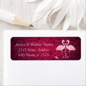 Elegant chic damask  romantische flamingos etiket (Insitu)