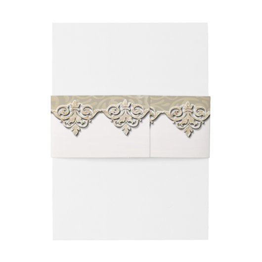 Elegant Chic Damask Uitnodigingen Wikkel (Achterkant Voorbeeld)