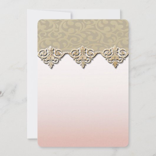 Elegant Chic Damask Vrijgezellenfeest Kaart (Achterkant)