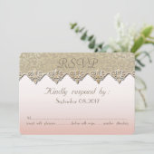 Elegant Chic Damask Wedding RSVP-kaart Kaart (Staand voorkant)
