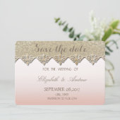 Elegant Chic Damask Wedding Save the date (Staand voorkant)