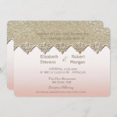 Elegant Chic Damask Wedding Uitnodiging (Voorkant / Achterkant)