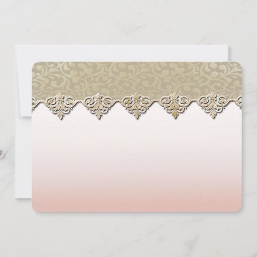 Elegant Chic Damask Wedding Uitnodiging (Achterkant)