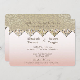 Elegant Chic Damask Wedding Uitnodiging